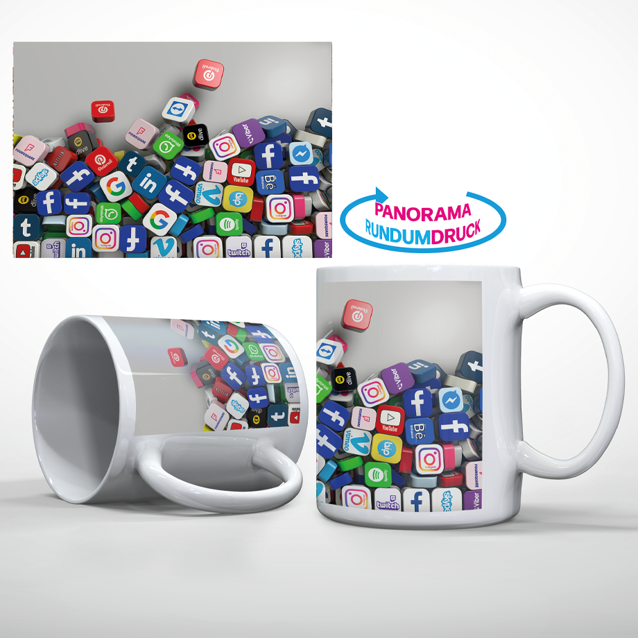 Social Media Tasse Icon Mix